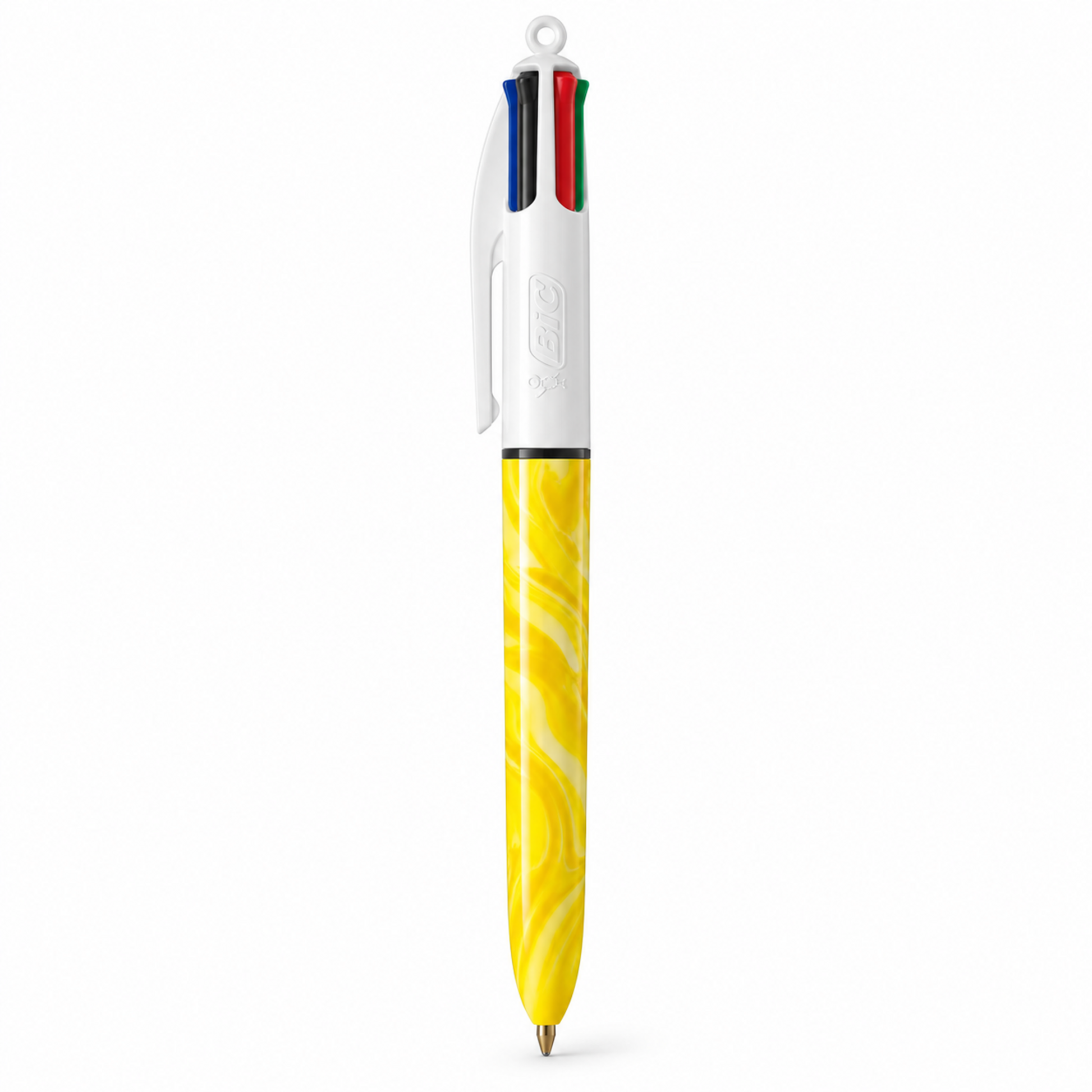 BIC 4 Colours Hydro Yellow Pen || قلم بيك 4 ألوان هيدرو أصفر | 3086123776715