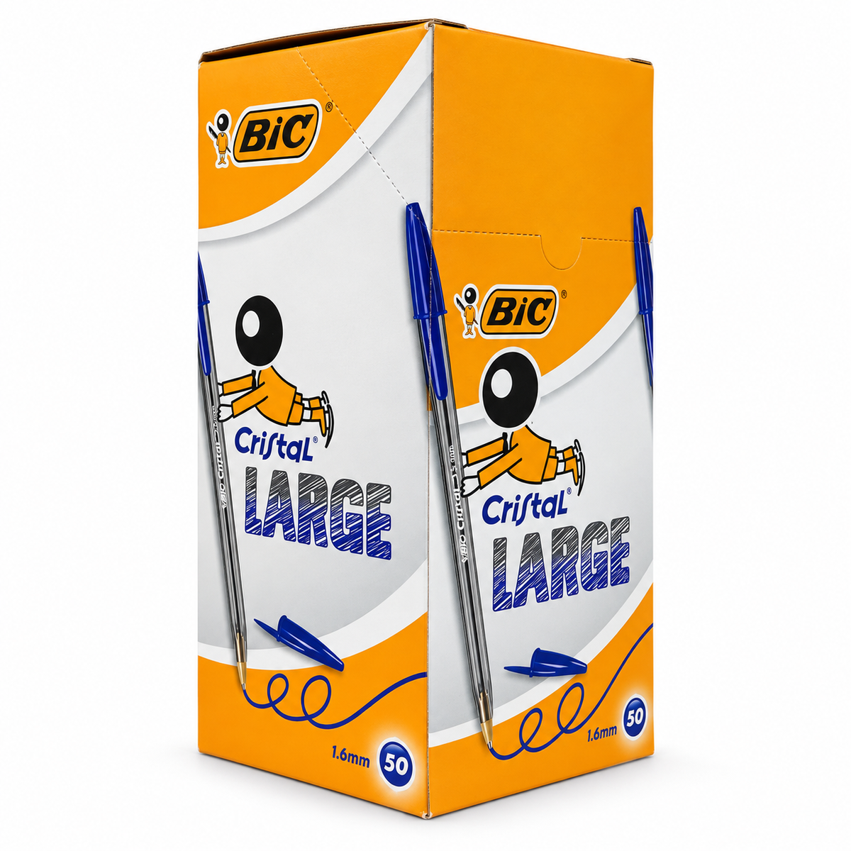 Bic Cristal Large 50 Pc Pack Blue Pens || باكيت اقلام حبر بيك كريستال ازرق ٥٠ قلم