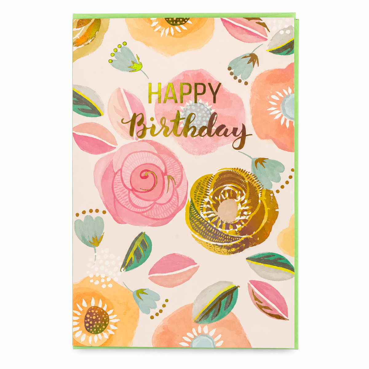 Floral Happy Birthday Greeting Card || بطاقة عيد ميلاد مزهرة