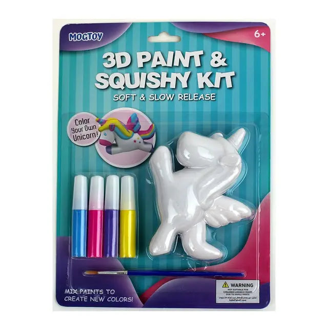 Mogtoy 3D Paint And Squishy Kit Unicorn || موج توي مجموعة تلوين سكوشي 3 دي شكل اليونيكورن