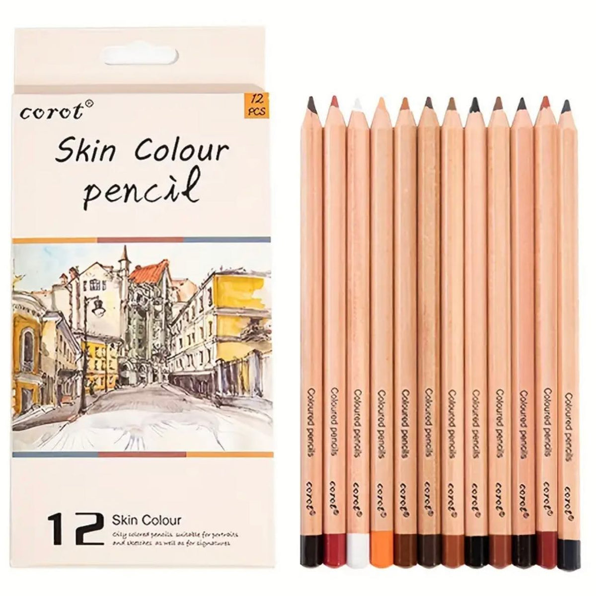 Corot Skin Colour Pencil || الوان خشبيه الوان البشرة 12 لون