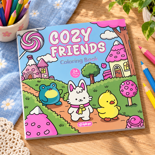 Cozy Friends Coloring Book, 24 Pages — cozy lifestyle scene