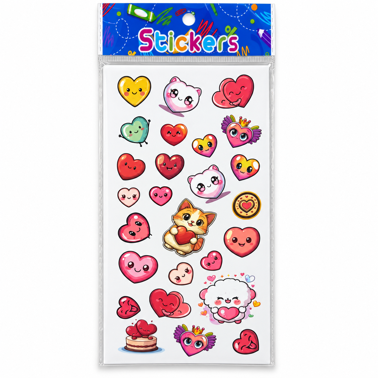 Cute Hearts and Cats Teacher Encouragement Stickers