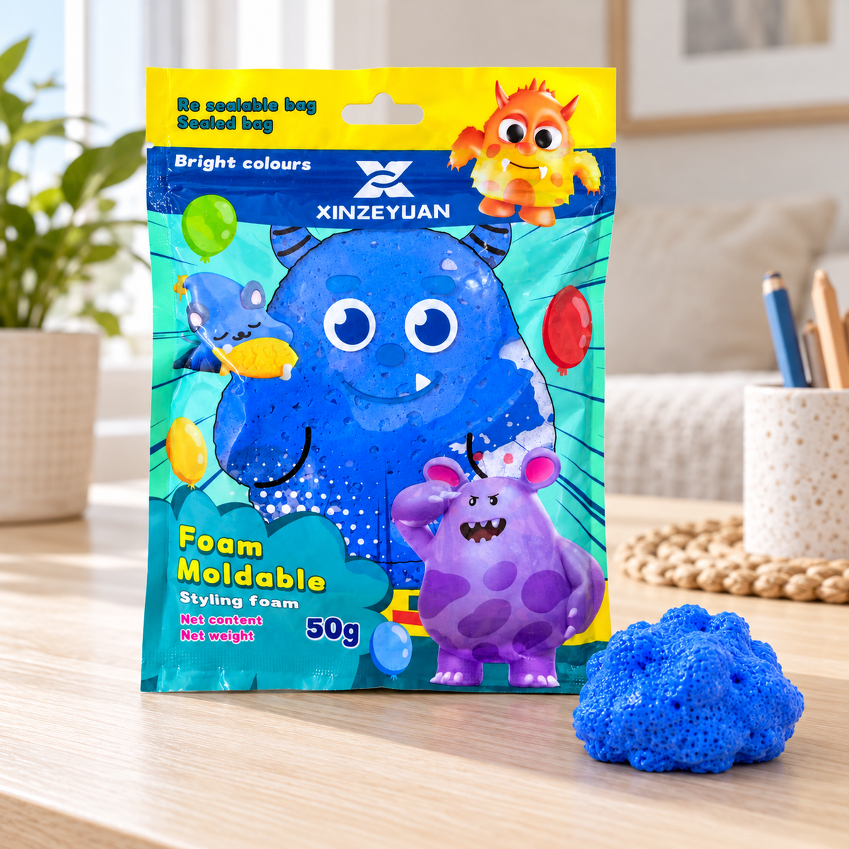 XINZEYUAN Foam Modelling Compound 50 g - Blue || مادة فوم XINZEYUAN للتشكيل 50 جم - أزرق
