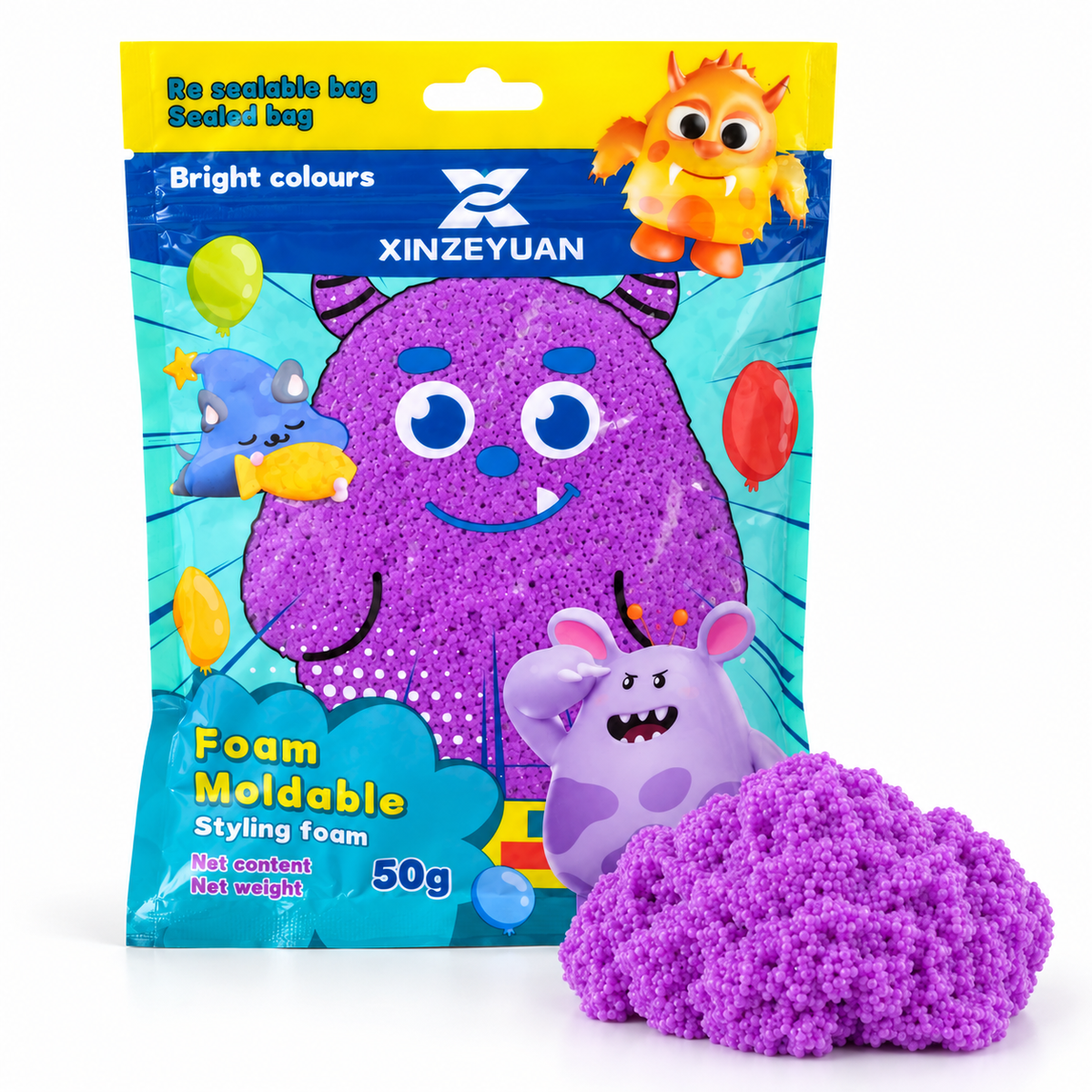 XINZEYUAN Foam Modelling Compound 50 g - Purple || مادة فوم XINZEYUAN للتشكيل 50 جم - بنفسجي