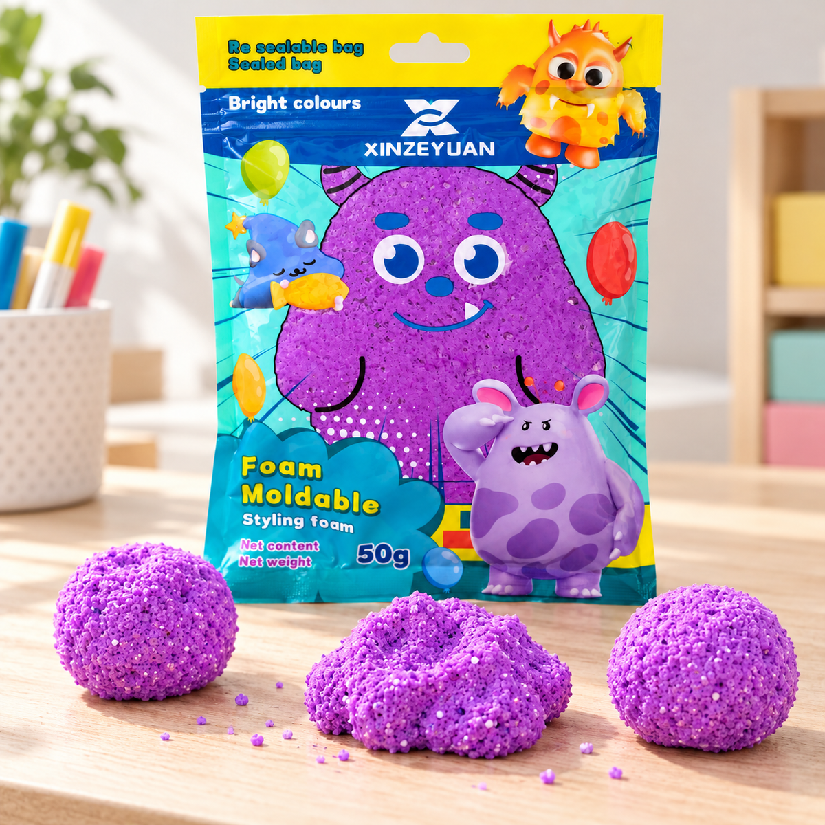 XINZEYUAN Foam Modelling Compound 50 g - Purple || مادة فوم XINZEYUAN للتشكيل 50 جم - بنفسجي