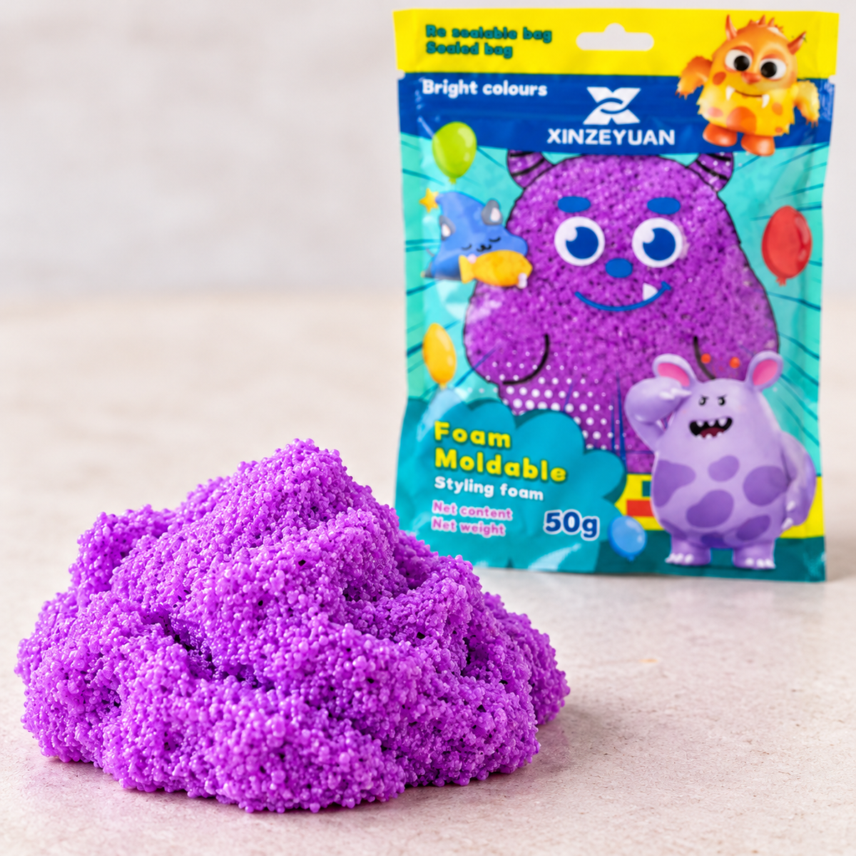 XINZEYUAN Foam Modelling Compound 50 g - Purple || مادة فوم XINZEYUAN للتشكيل 50 جم - بنفسجي