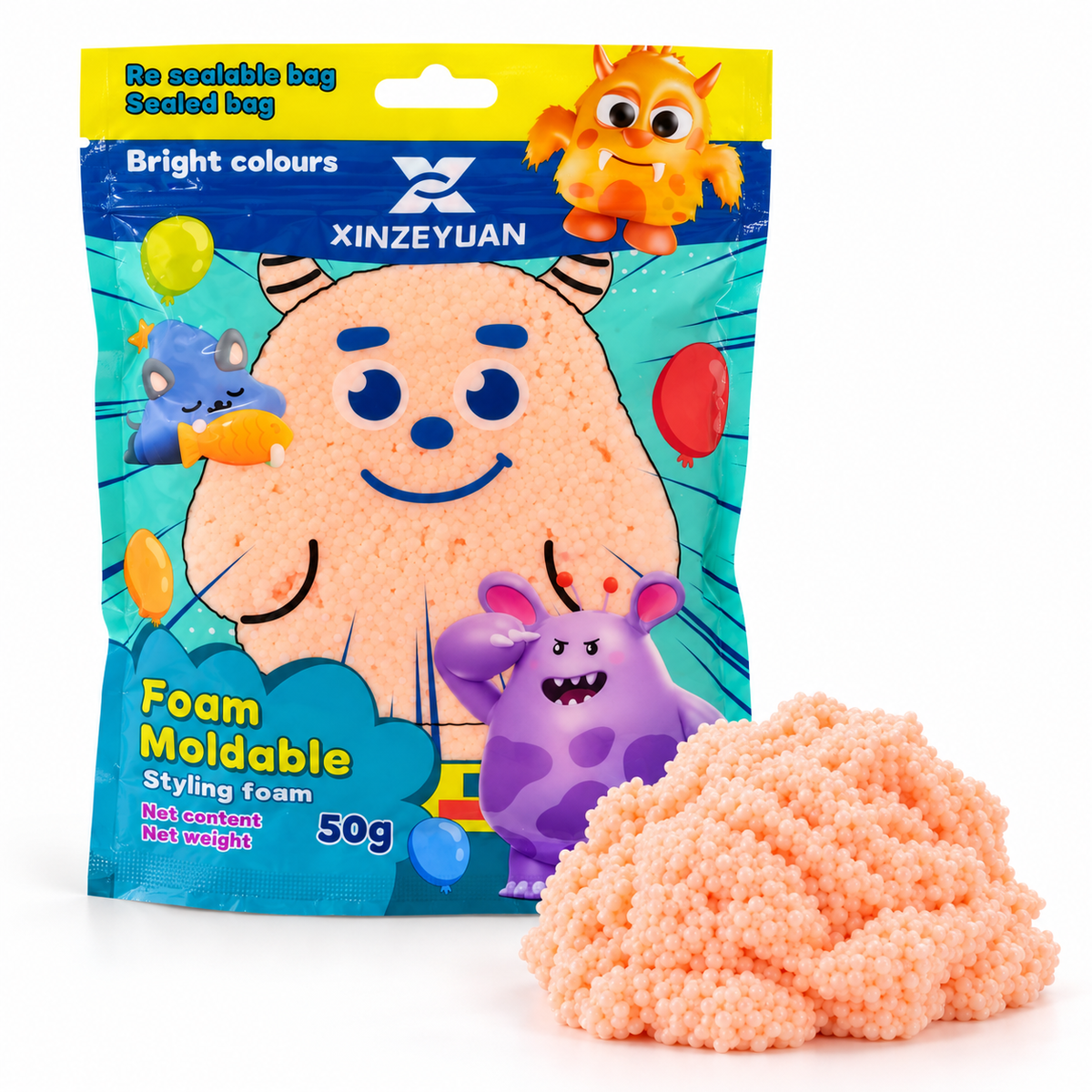 XINZEYUAN Foam Modelling Compound 50 g - Peach || مادة فوم XINZEYUAN للتشكيل 50 جم - خوخي
