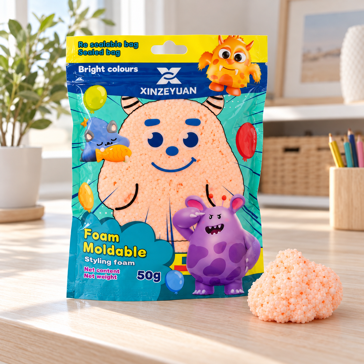XINZEYUAN Foam Modelling Compound 50 g - Peach || مادة فوم XINZEYUAN للتشكيل 50 جم - خوخي