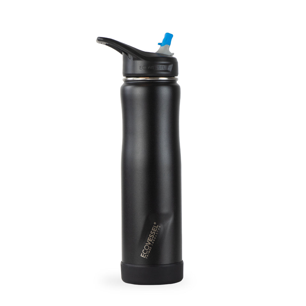 Ecovessel SUMMIT 24 oz - TriMax® Insulated Stainless Steel - Black Shadow Water Bottle
