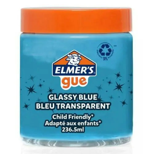 Elmers Gue Glassy Clear Transparent Slime 236 ml Blue || سلايم المرز شفاف 236 مل امن للاطفال ازرق