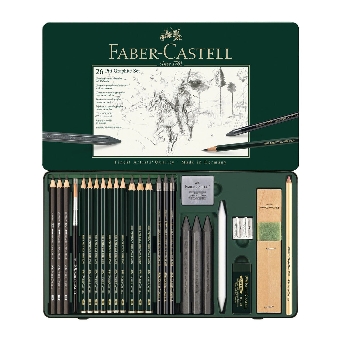 Faber-Castell Pitt Graphite Set of 26 square hero 112974