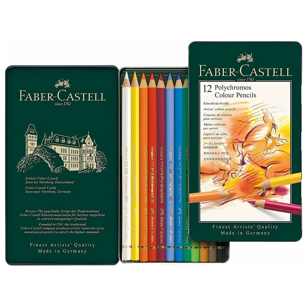 Faber Castell 12 Colour Pencil Polychromos || الوان بوليكروموس فيبر كاستل الخشبية 12 لون