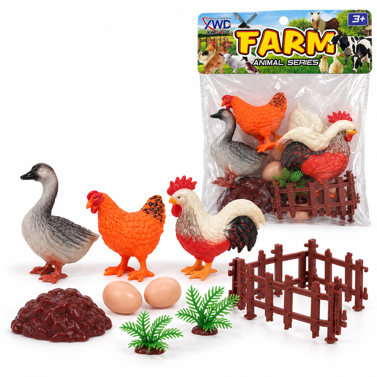 Farm Animal Series bird and farm accessories toy set