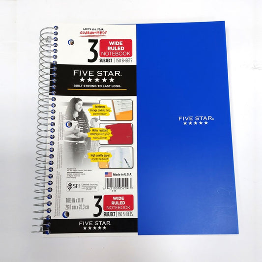 Five Star Note Book 3 Subject ||  دفتر فايف ستار 3 موضوع