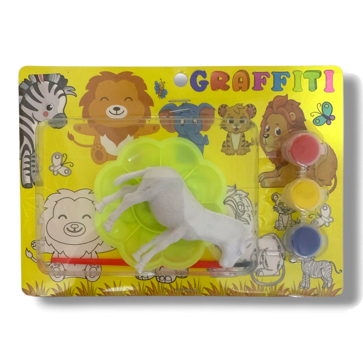 Graffiti Safari Animal Painting Kit - Horse with Palette || طقم تلوين مجسم حصان جرافيتي مع لوحة ألوان