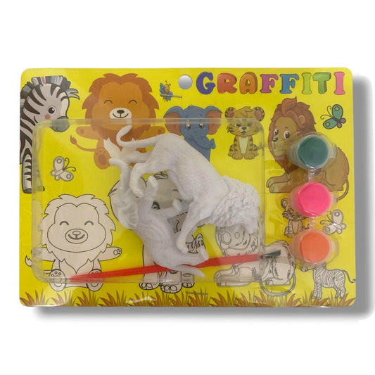 Graffiti Safari Animal Painting Kit - Lion Figures || طقم تلوين مجسمات حيوانات السفاري جرافيتي - أسود