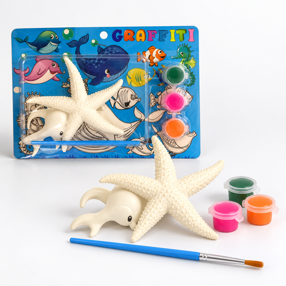 Graffiti Ocean Animal Painting Kit - Starfish & Sea Creatures || طقم تلوين مجسمات بحرية جرافيتي - نجمة البحر