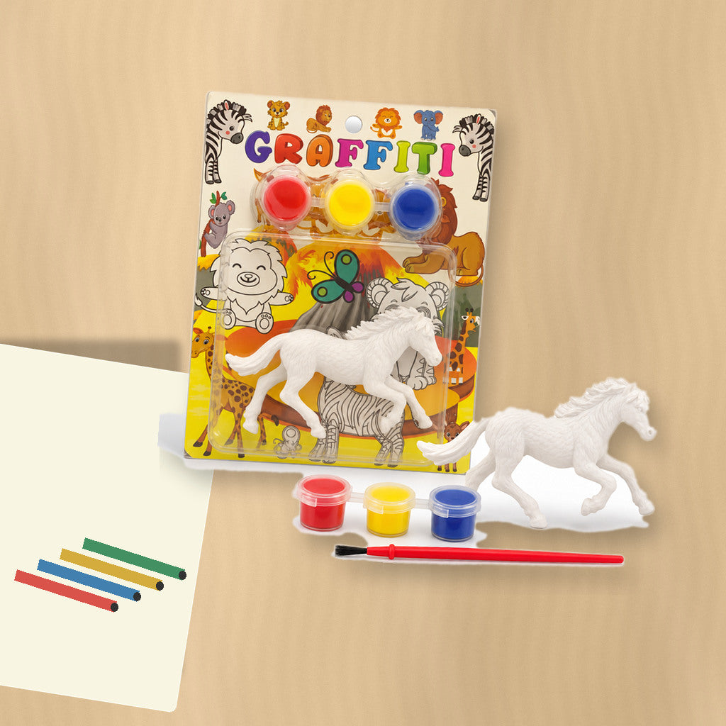 Graffiti Safari Painting Kit - Running Horse || طقم جرافيتي لتلوين مجسم حصان يجري