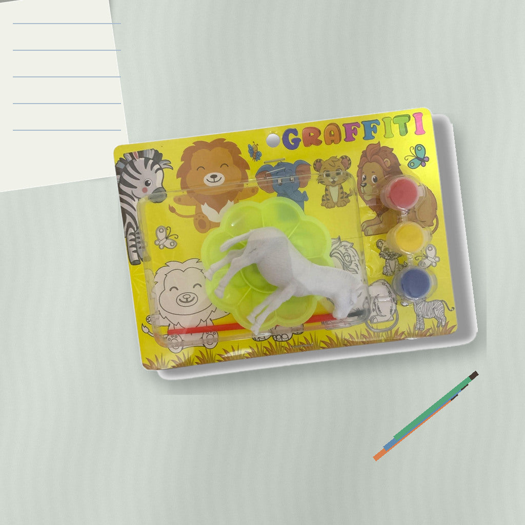 Graffiti Safari Animal Painting Kit - Horse with Palette || طقم تلوين مجسم حصان جرافيتي مع لوحة ألوان