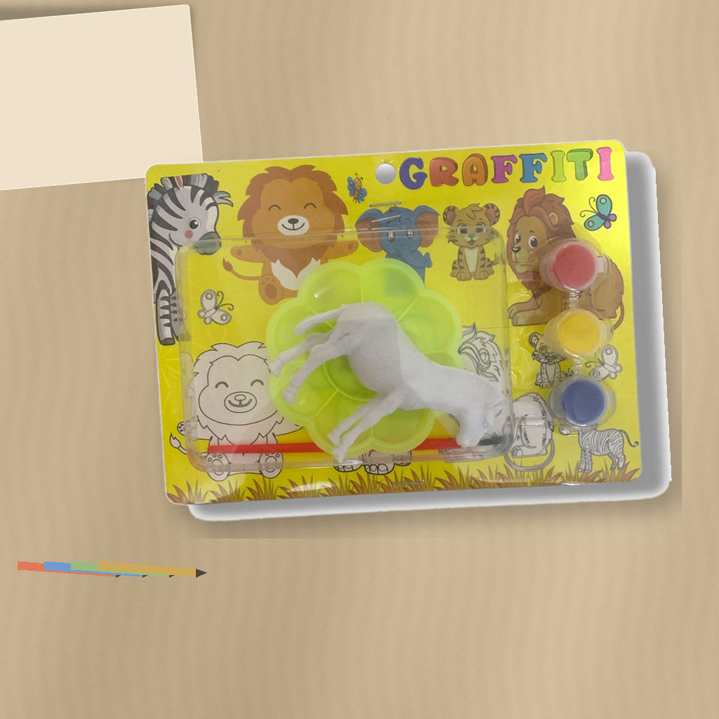Graffiti Safari Animal Painting Kit - Horse with Palette || طقم تلوين مجسم حصان جرافيتي مع لوحة ألوان