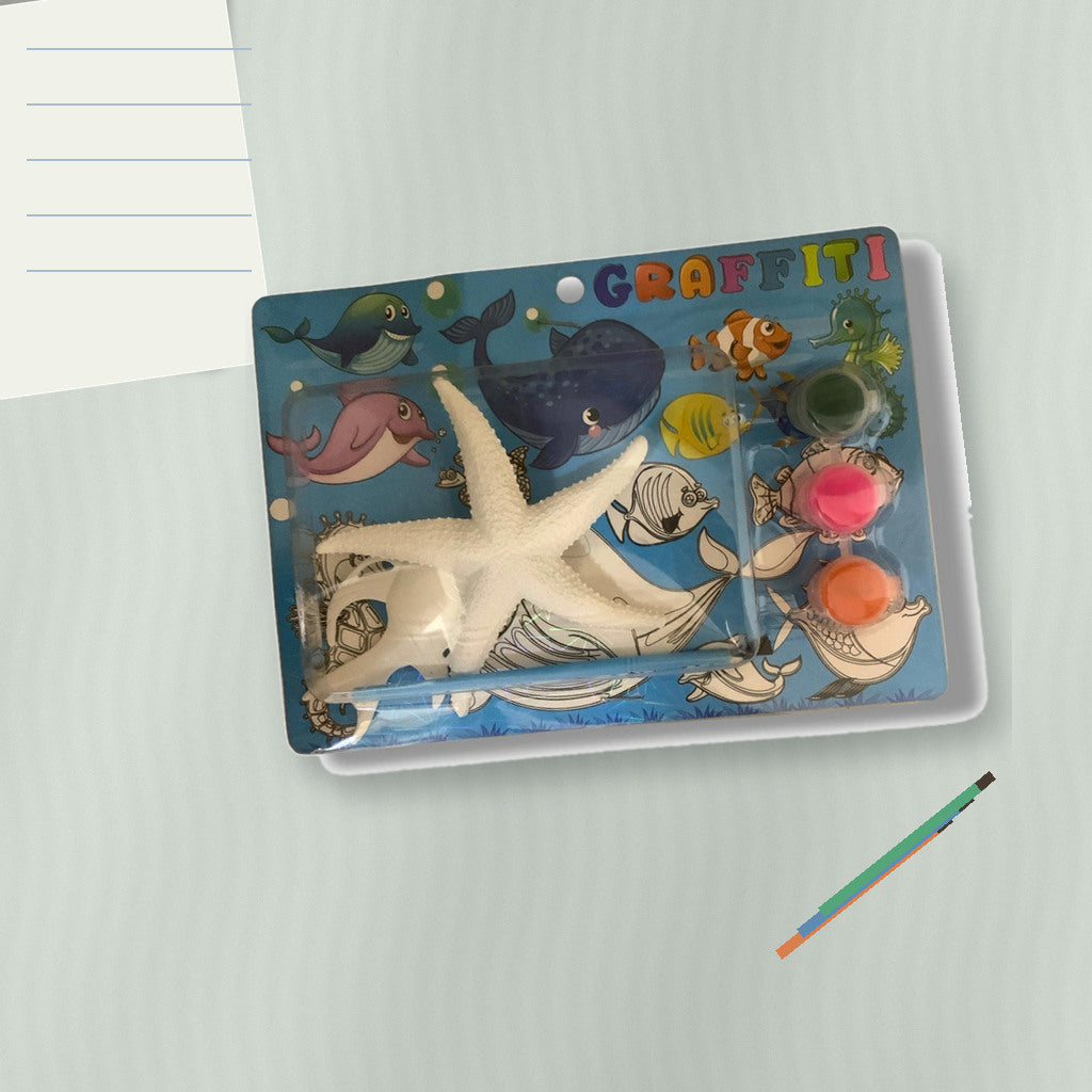 Graffiti Ocean Animal Painting Kit - Starfish & Sea Creatures || طقم تلوين مجسمات بحرية جرافيتي - نجمة البحر
