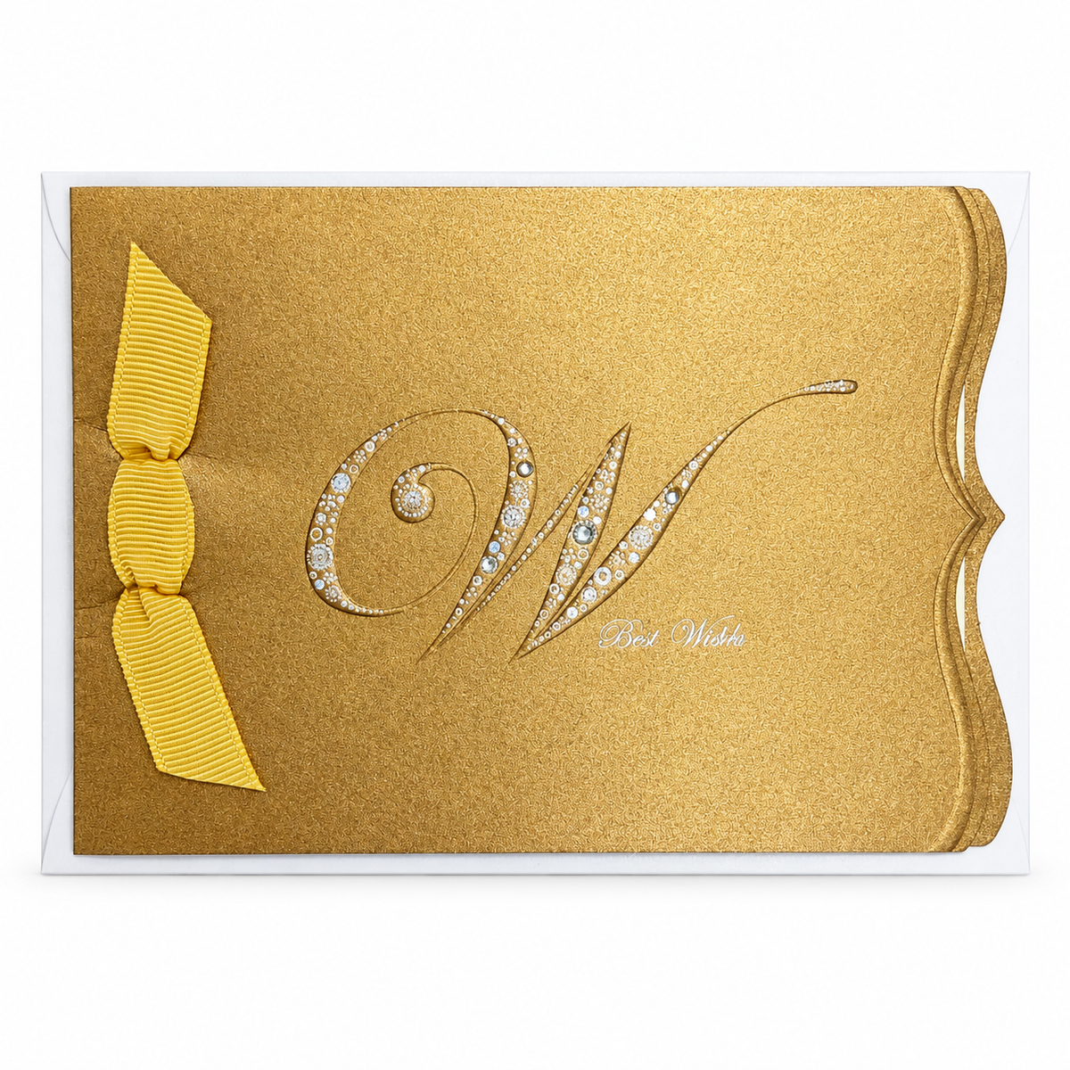 Best Wish Greeting Card - Gold || بطاقة أطيب التمنيات - ذهبي