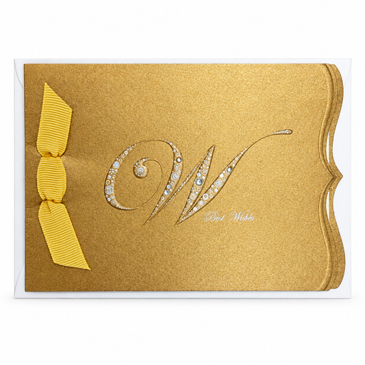 Best Wish Greeting Card - Gold || بطاقة أطيب التمنيات - ذهبي