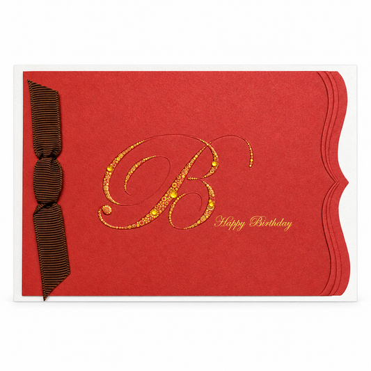 Happy Birthday Greeting Card - Red || بطاقة عيد ميلاد - أحمر
