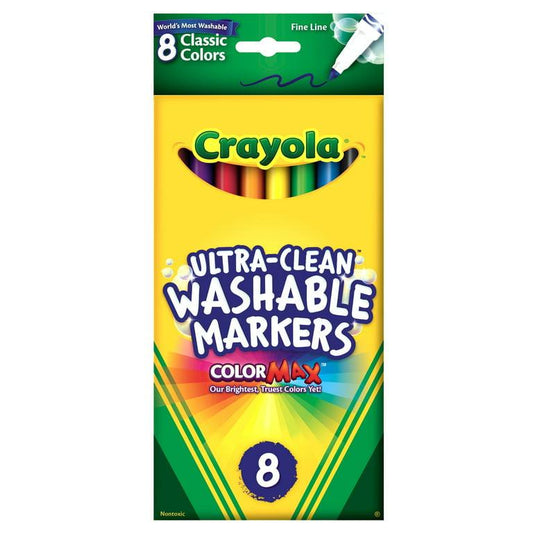 Crayola Ultra-Clean Washable Markers Color Max 8 Colors || الوان شينية كرايولا واشابل ٨ لون 