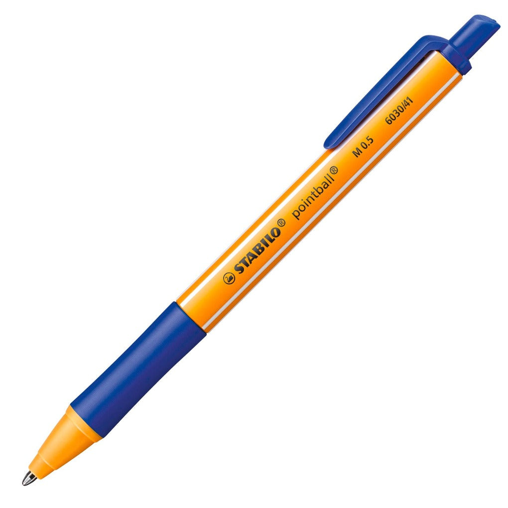 Ballpoint pen Stabilo Pointball retractable point blue color || قلم ستابيلو حبر كبس لون ازرق 