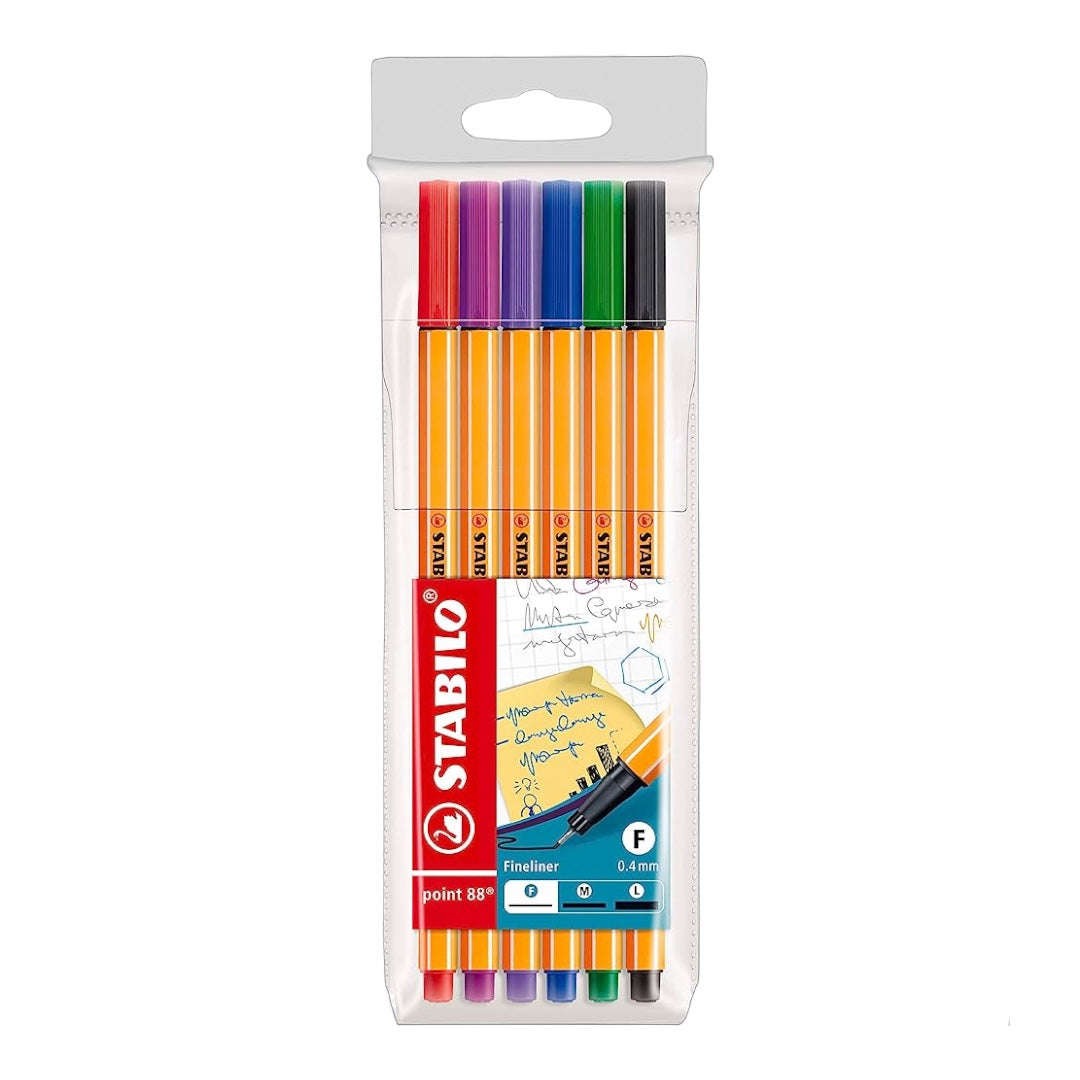 Stabilo Fineliner Pack of 6 Colors || الوان ضعيفة ستابيلو مجموعة ٦ لون 