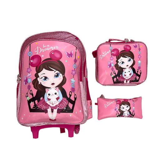 Back to School Backpack Set Dreamer Girl || شنطة اطفال ١٧ انش طقم ٣ قطع البنت الحالمة