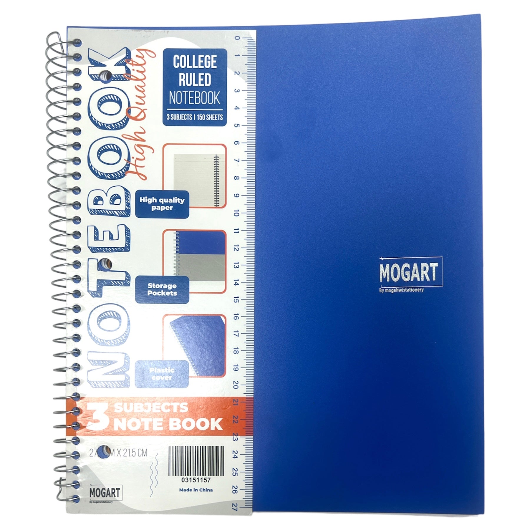 3 Subject Notebook Mogart || دفتر ٣ مواد موق ارت⁩