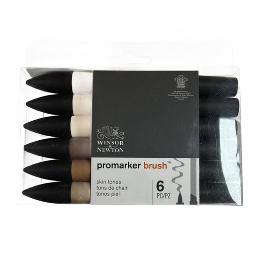 Winsor & Newton ProMarker Brush, Skin Tones, Set of 6 || الوان البشرة برو ماركر ماركة ونسر اند نيوتن