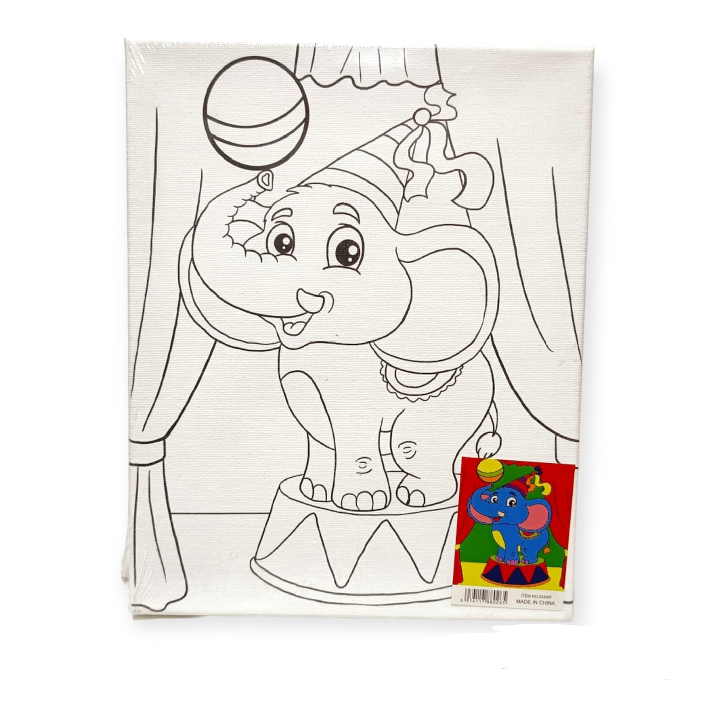Elephant Kids Canvas 24*30 cm || كانفاس رسم اطفال شكل فيل ٢٤*٣٠ سم⁩⁩
