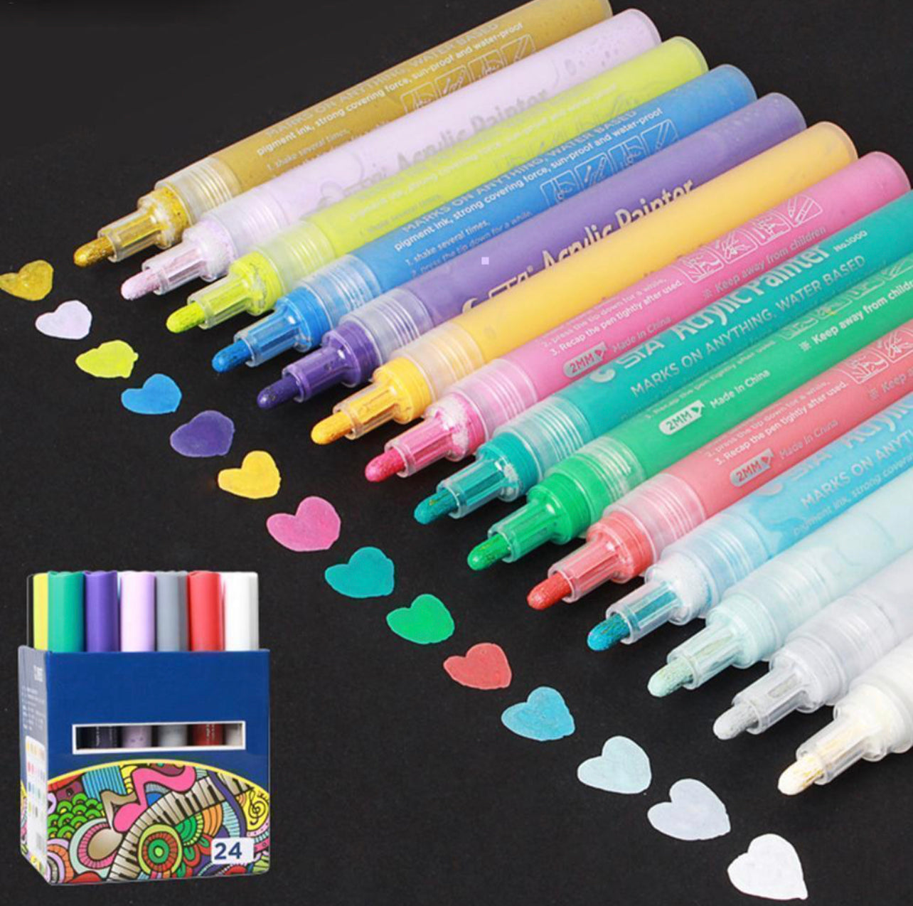 Acrylic Color Markers 24 Set || الوان اكريليك ماركر ٢٤ لون