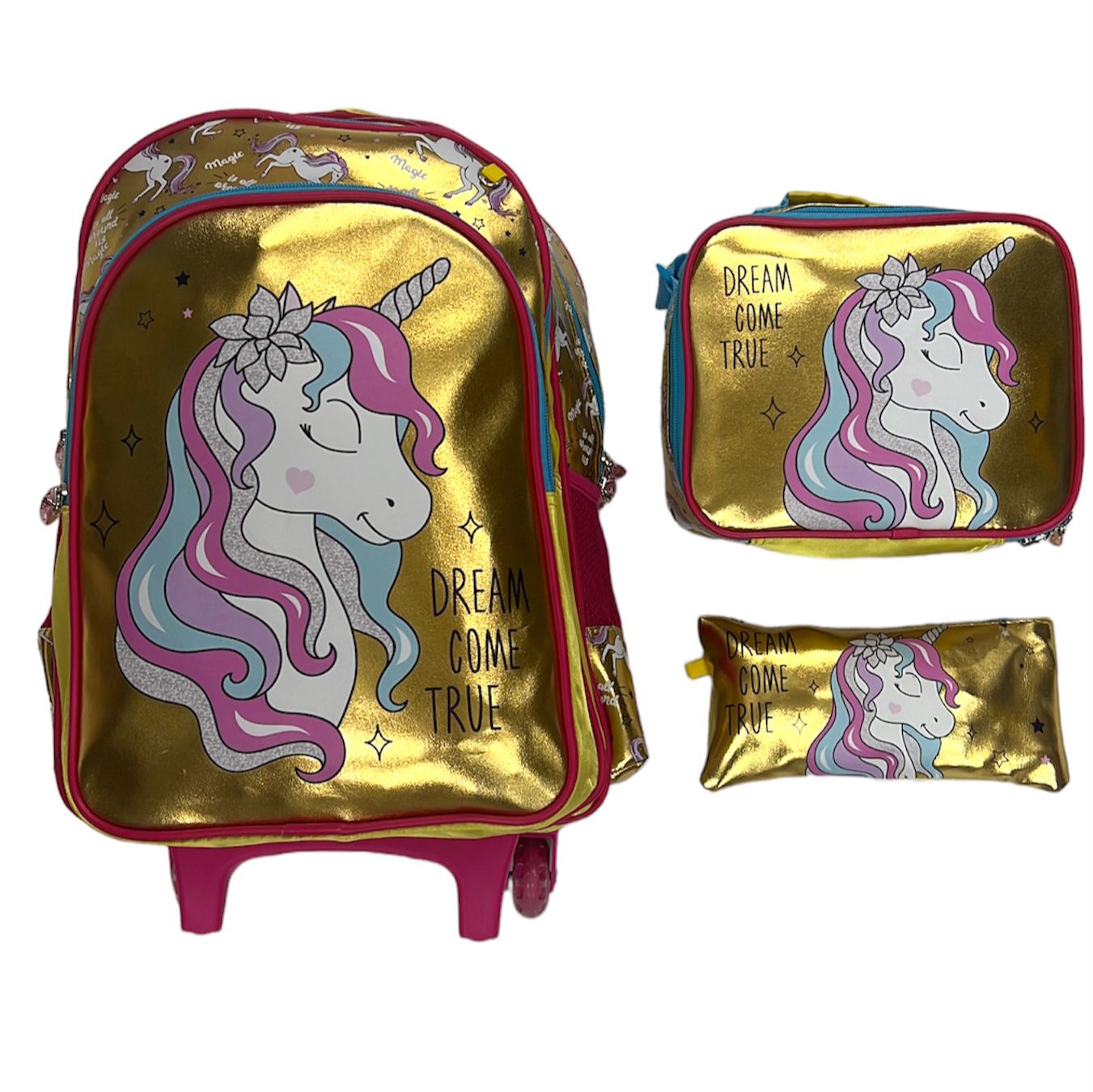 Back to School Backpack Set Unicorn || شنطة اطفال ١٧ انش طقم ٣ قطع يونيكورن