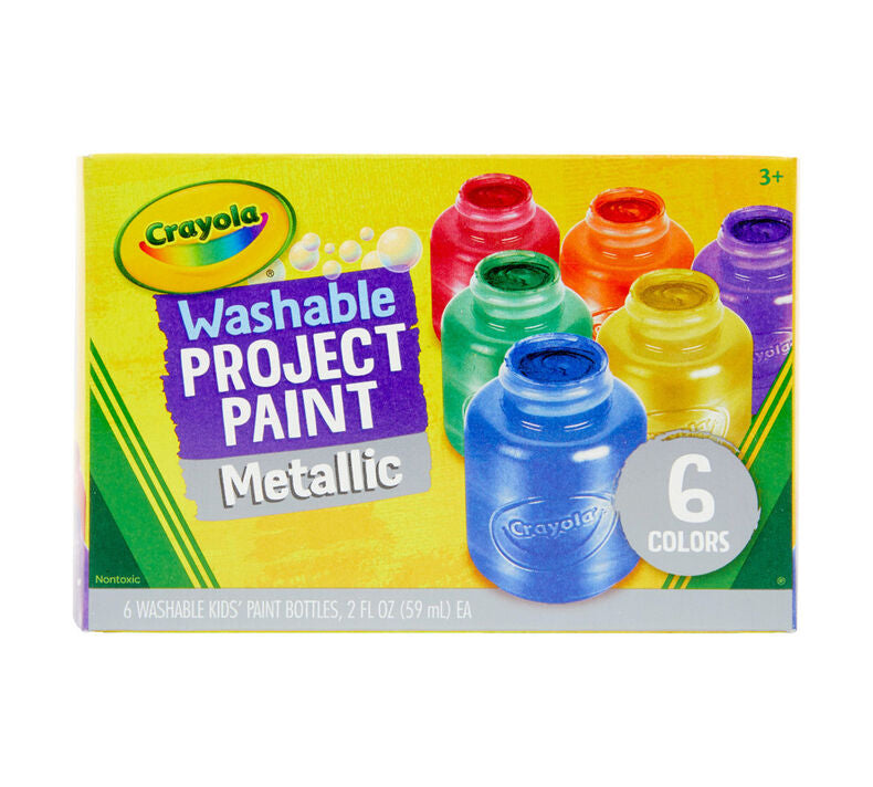 Crayola Washable Project Paint Metallic Colors 6 Pcs || الوان كرايولا واشابل ميتاليك 6 لون