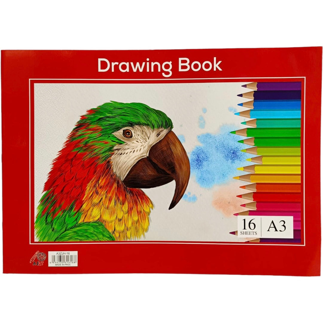 Sundaram A3 Artist Drawing Book with Butter paper - 32 Sheets / 64 Pages -  140 GSM - Spiral-Bound