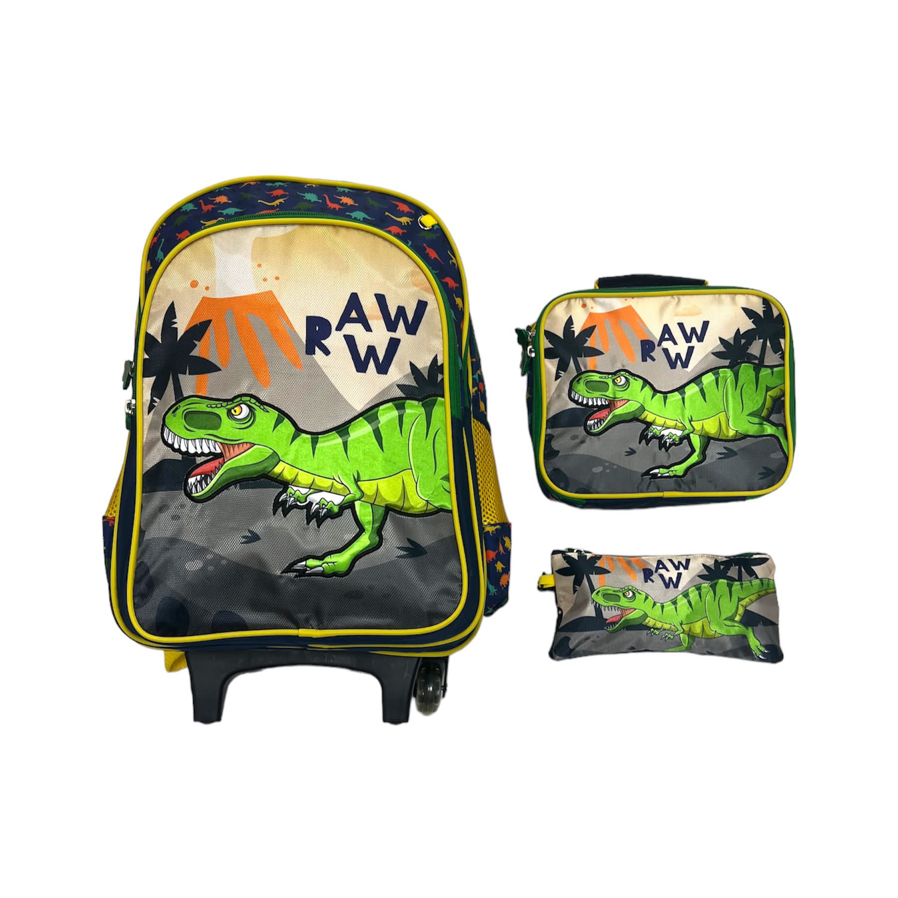 Back to School Backpack Set Dinosaur || شنطة اطفال ١٧ انش طقم ٣ قطع موديل الديناصور