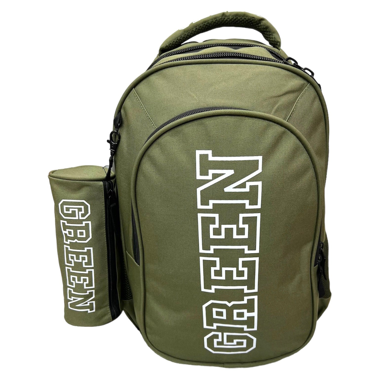 A&T Green Backpack +Pencil Case || جنطة مدرسة لون اخضر مع مقلمة⁩⁩⁩⁩⁩