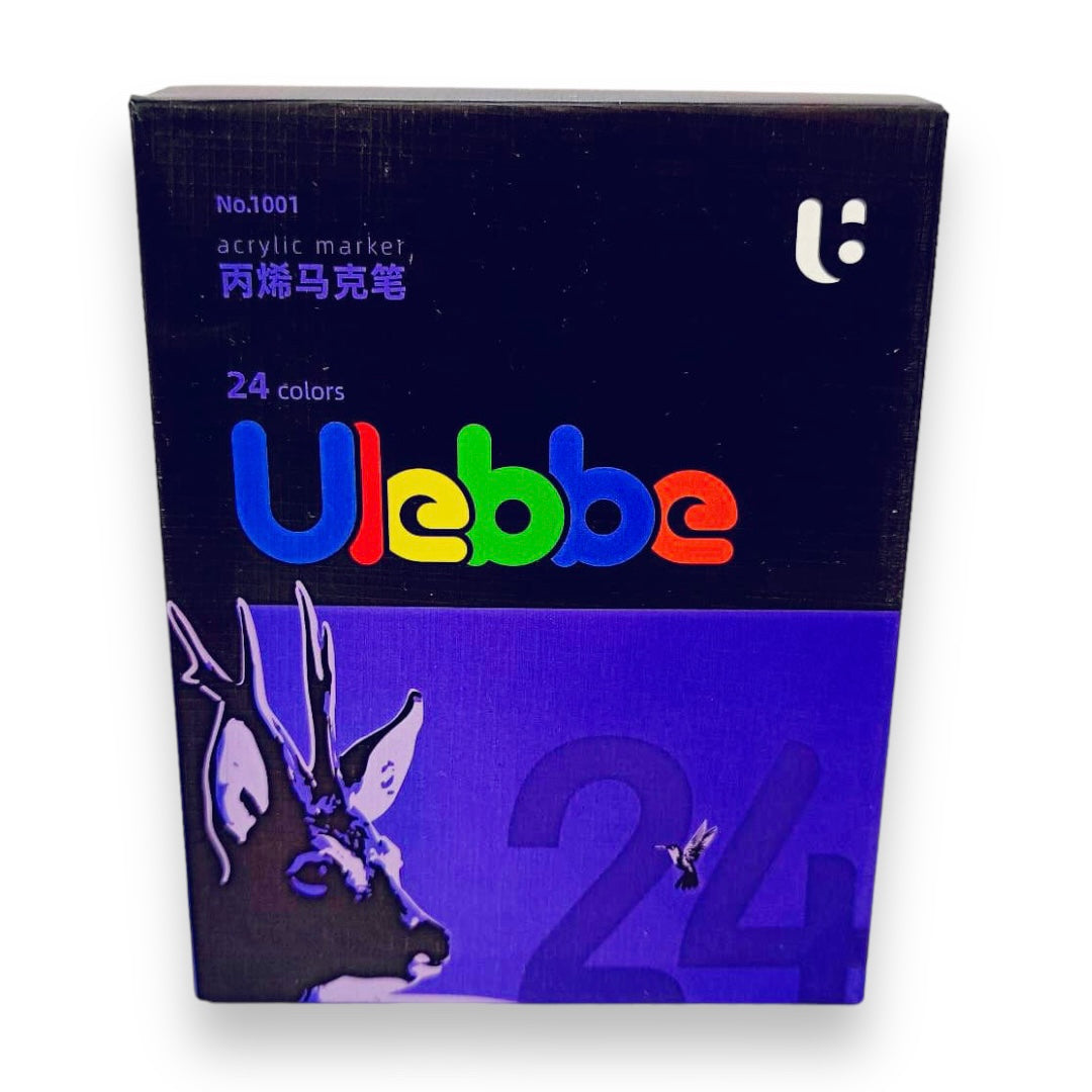 Ulebbe Acrylic Markers 24 Colors || الوان يوليبي اكريليك ماركر ٢٤ لون 