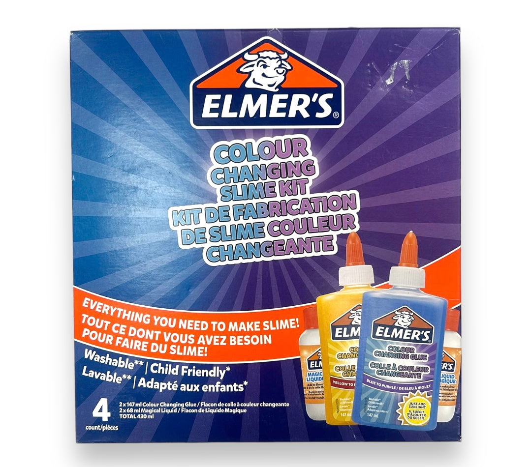 Elmers Color Changing Slime Kit 4 Pcs || مجموعة المرز لعمل سلايم متغير اللون ٤ قطعة 