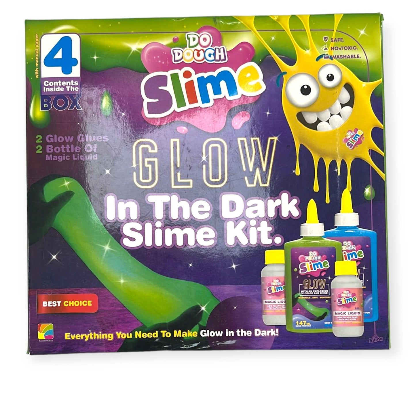 Do Dough Glow in The Dark Slime Kit 4 Pcs || مجموعة سلايم مضيئ في الظلام ٤ قطعه دو دوه