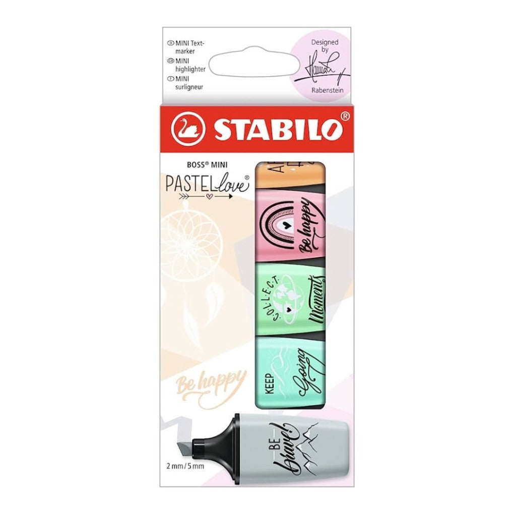 Stabilo Mini Text Pastel Marker 5 Pack || باكيت الوان باستيل فسفوري ٥ لون