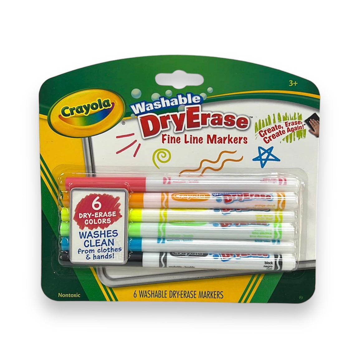 Crayola Washable Dry Erase Fine Line Marker for Whiteboard || اقلام سبورة وايت بورد ماركر كرايولا 6 لون