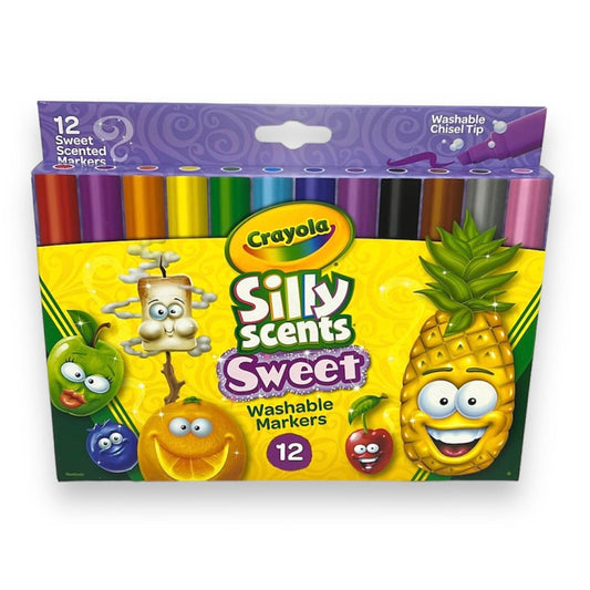 Crayola Silly Scents Sweet Washable Markers 12 Colors || الوان شينية سيلي ماركر معطر 12 لون 