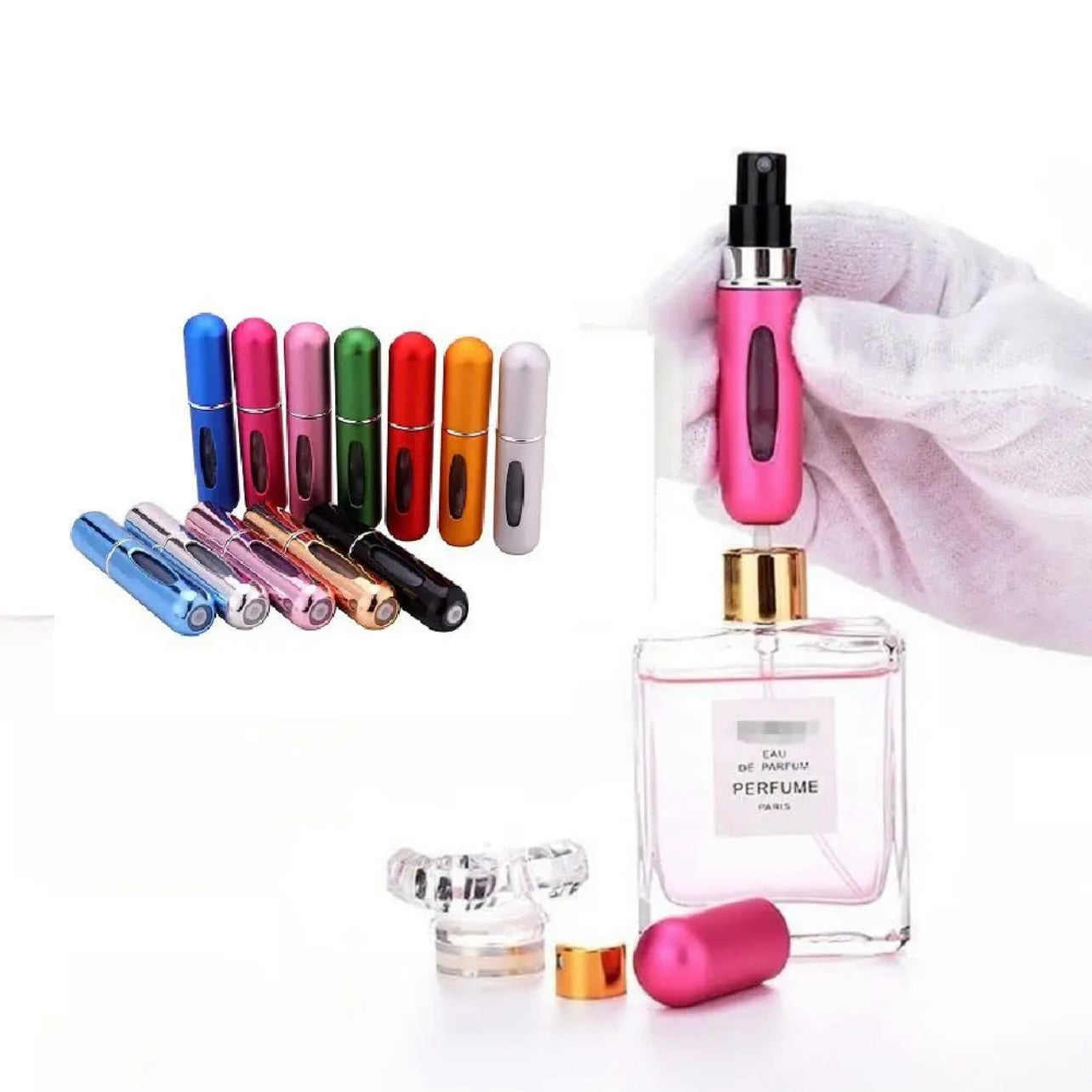 Mini Refillable Perfume Bottle Purple Color || علبة بخاخ عطر قابل للتعبئة لون بنفسجي