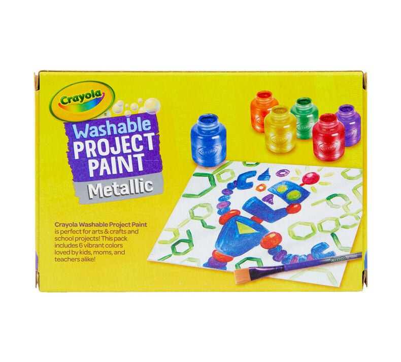 Crayola Washable Project Paint Metallic Colors 6 Pcs || الوان كرايولا واشابل ميتاليك 6 لون